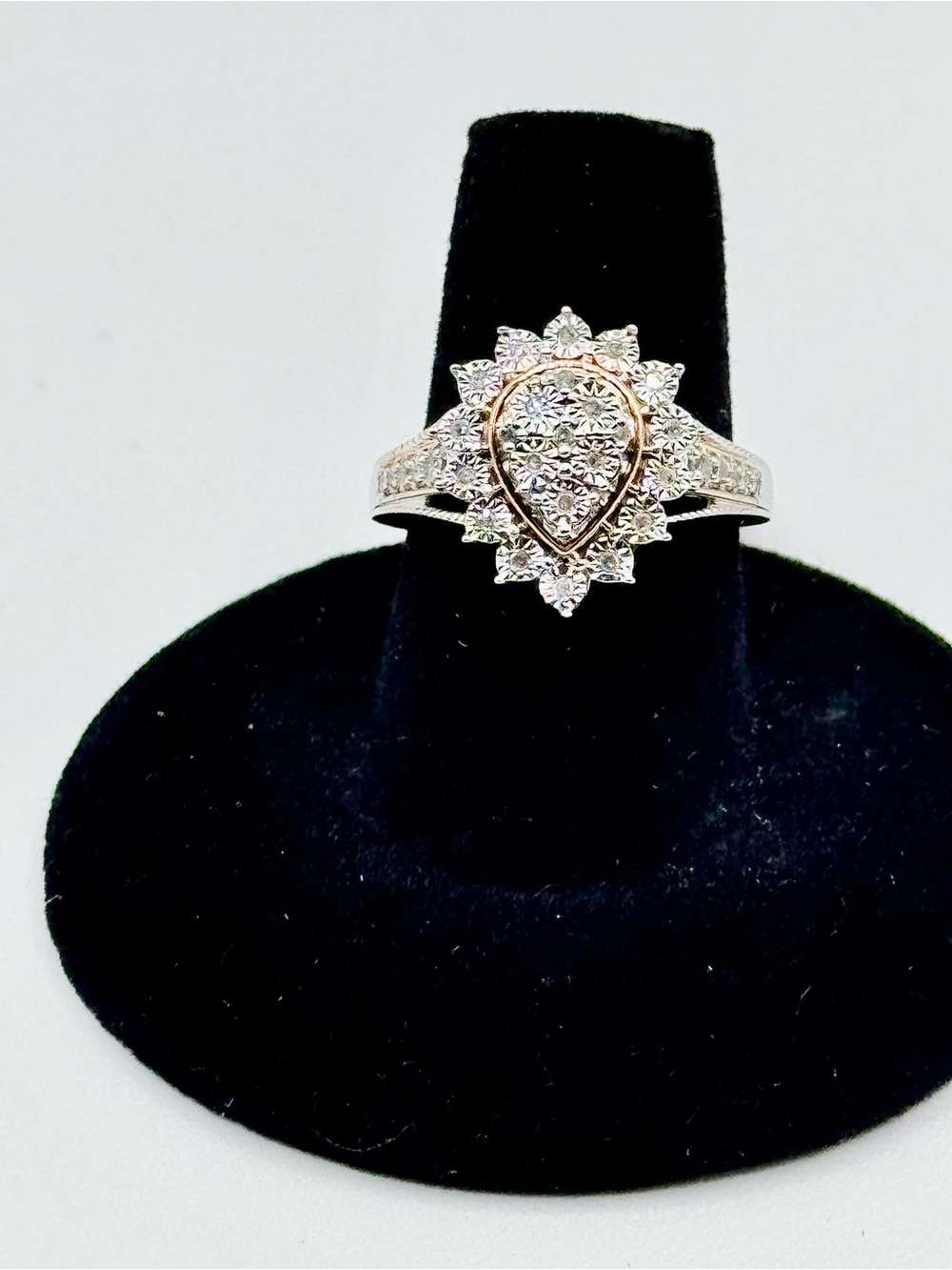 Teardrop Diamond Cluster Ring